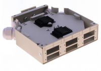 DIN rail glasvezelbox, leeg, voor 6 adapters (6xSC-duplex, 6xLC-quad, 